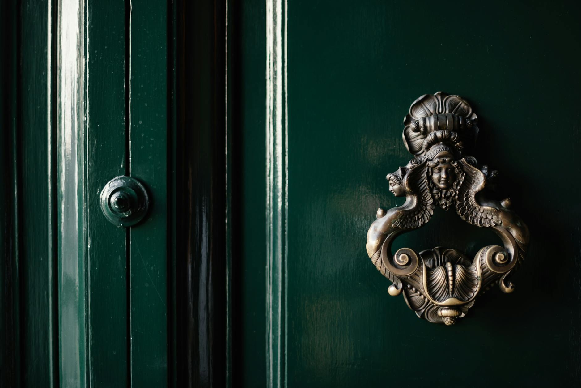 Detailed assessment of carved wood door panels and hardware condition